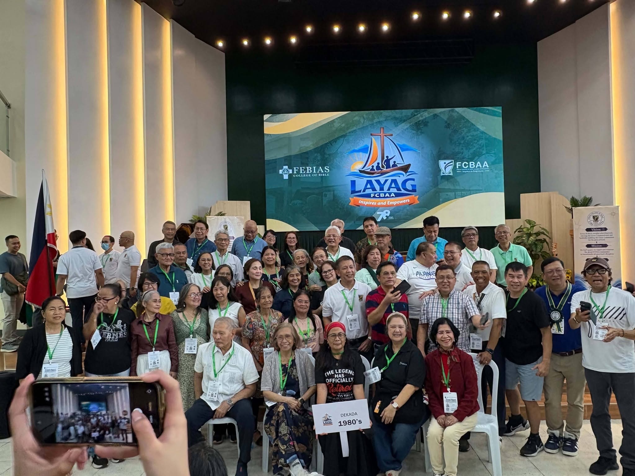 LAYAG BAAC delegates and alumni pose together at the Vision Chapel